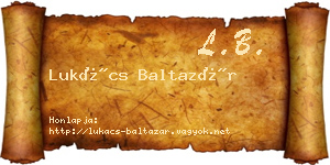 Lukács Baltazár névjegykártya